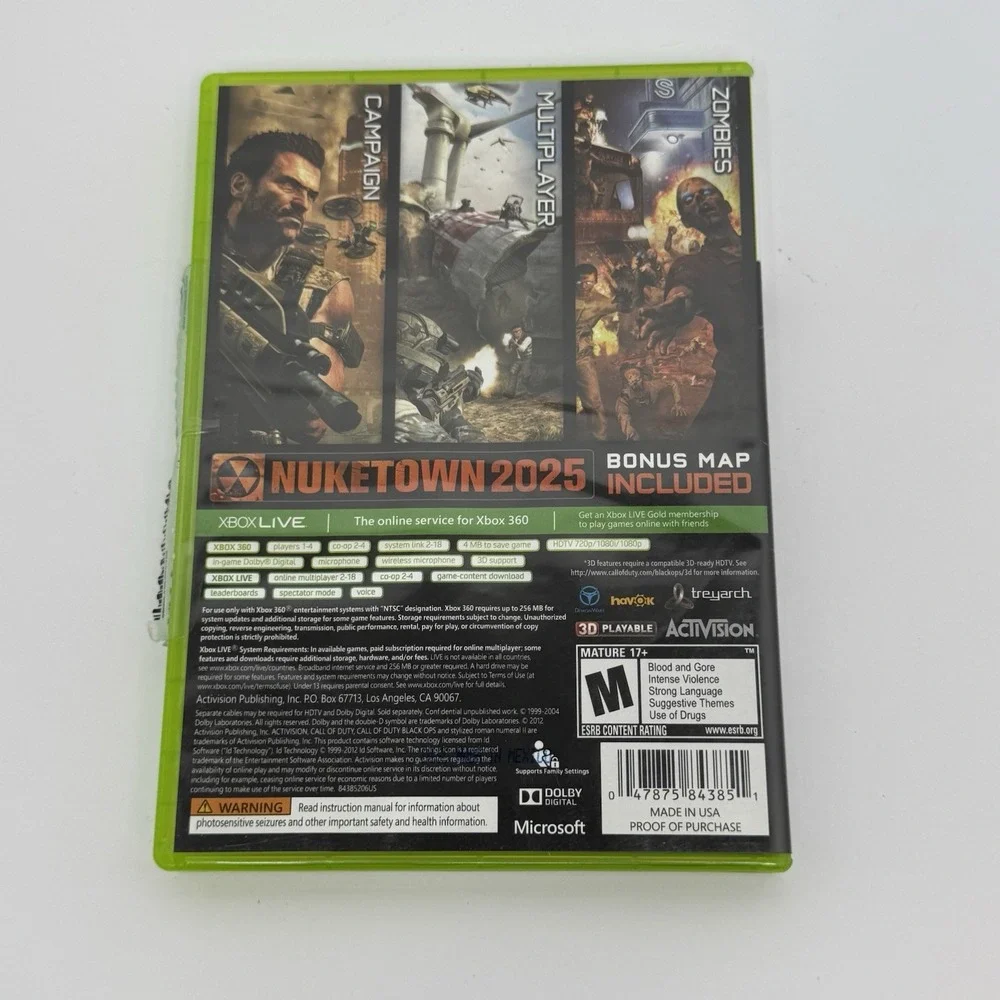 Call of Duty: Black Ops 1 & 2 (Microsoft Xbox 360) Complete Tested Working